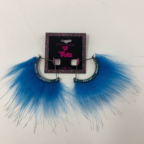 4/$25 NEW Betsey Johnson Fur Earrings Black Pink - Picture 3 of 7